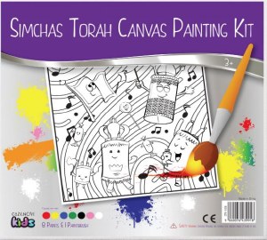 Picture of Canvas Painting Kit Simchas Torah Theme Dancing Torahs